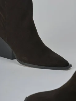 Sale Stivaletti tacco 8cm camoscio testa Donna Stivaletti Tacco Alto