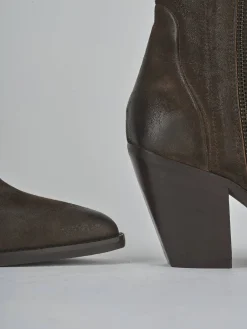 Hot Stivaletti tacco 9cm camoscio testa Donna Stivaletti Tacco Alto