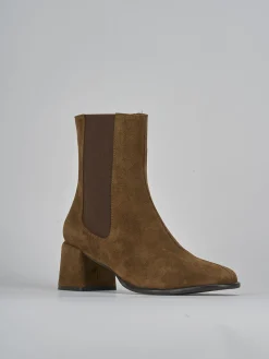 Stivaletti tacco 5cm camoscio Donna Stivaletti Tacco Alto