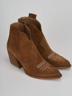 Sale Stivaletti tacco 7cm camoscio Donna Stivaletti Tacco Alto