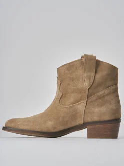 Sale Stivaletti tacco 3cm camoscio Donna Stivaletti Tacco Basso