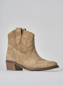 Sale Stivaletti tacco 3cm camoscio Donna Stivaletti Tacco Basso