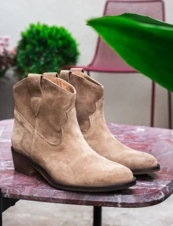 Sale Stivaletti tacco 3cm camoscio Donna Stivaletti Tacco Basso