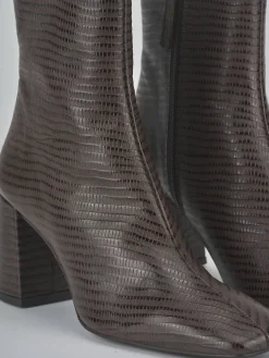 Outlet Stivaletti tacco 7cm cocco testa Donna Stivaletti Tacco Alto