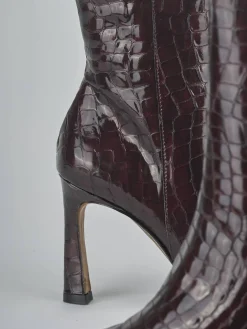 Discount Stivaletti tacco 9cm cocco bordo' Donna Stivaletti Tacco Alto