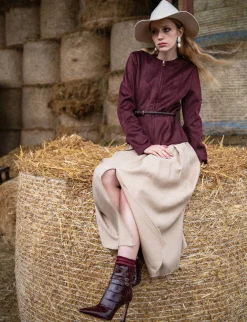 Stivaletti tacco 9cm cocco bordo' Donna Stivaletti Tacco Alto