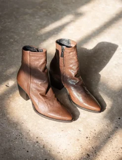 Outlet Stivaletti tacco 7cm pelle testa Donna Stivaletti Tacco Alto