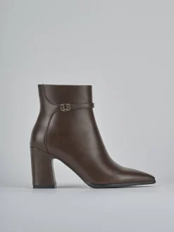 Discount Stivaletti tacco 9cm pelle sostenibile testa Donna Stivaletti Tacco Alto