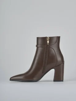 Discount Stivaletti tacco 9cm pelle sostenibile testa Donna Stivaletti Tacco Alto