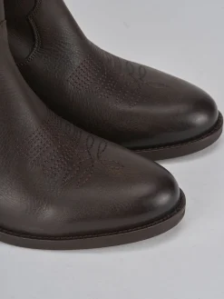 New Stivaletti tacco 3cm pelle testa Donna Stivaletti Tacco Basso