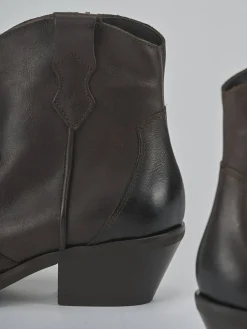 Discount Stivaletti tacco 4cm pelle testa Donna Stivaletti Tacco Basso