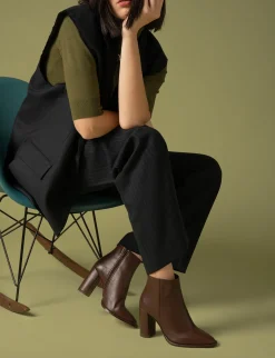 Sale Stivaletti tacco 8cm pelle testa Donna Stivaletti Tacco Alto