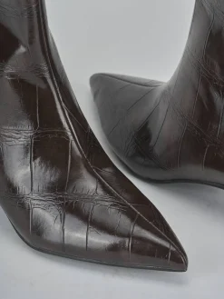 Hot Stivaletti tacco 5cm pelle sostenibile testa Donna Stivaletti Tacco Alto