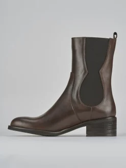 Outlet Stivaletti tacco 5cm pelle testa Donna Stivaletti Tacco Alto