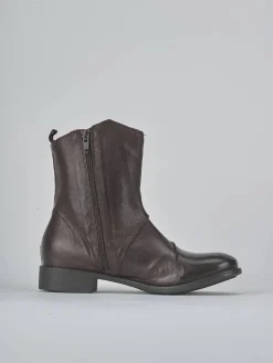 New Stivaletti tacco 2cm pelle testa Donna Stivaletti Tacco Basso