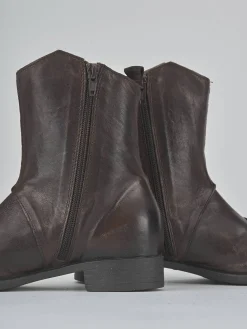 New Stivaletti tacco 2cm pelle testa Donna Stivaletti Tacco Basso