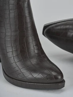 New Stivaletti tacco 12cm pelle sostenibile testa Donna Stivaletti Tacco Alto