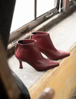 Hot Stivaletti tacco 7cm pelle bordo' Donna Stivaletti Tacco Alto