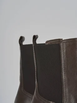 New Stivaletti tacco 7cm pelle testa Donna Stivaletti Tacco Alto