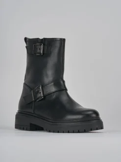 Stivaletti tacco 1cm pelle Donna Stivaletti Tacco Basso