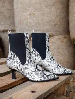 Discount Stivaletti tacco 5cm pitone Donna Stivaletti Tacco Alto
