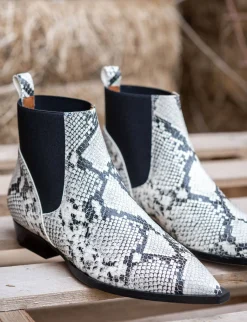 Stivaletti tacco 2cm pitone Donna Stivaletti Tacco Basso