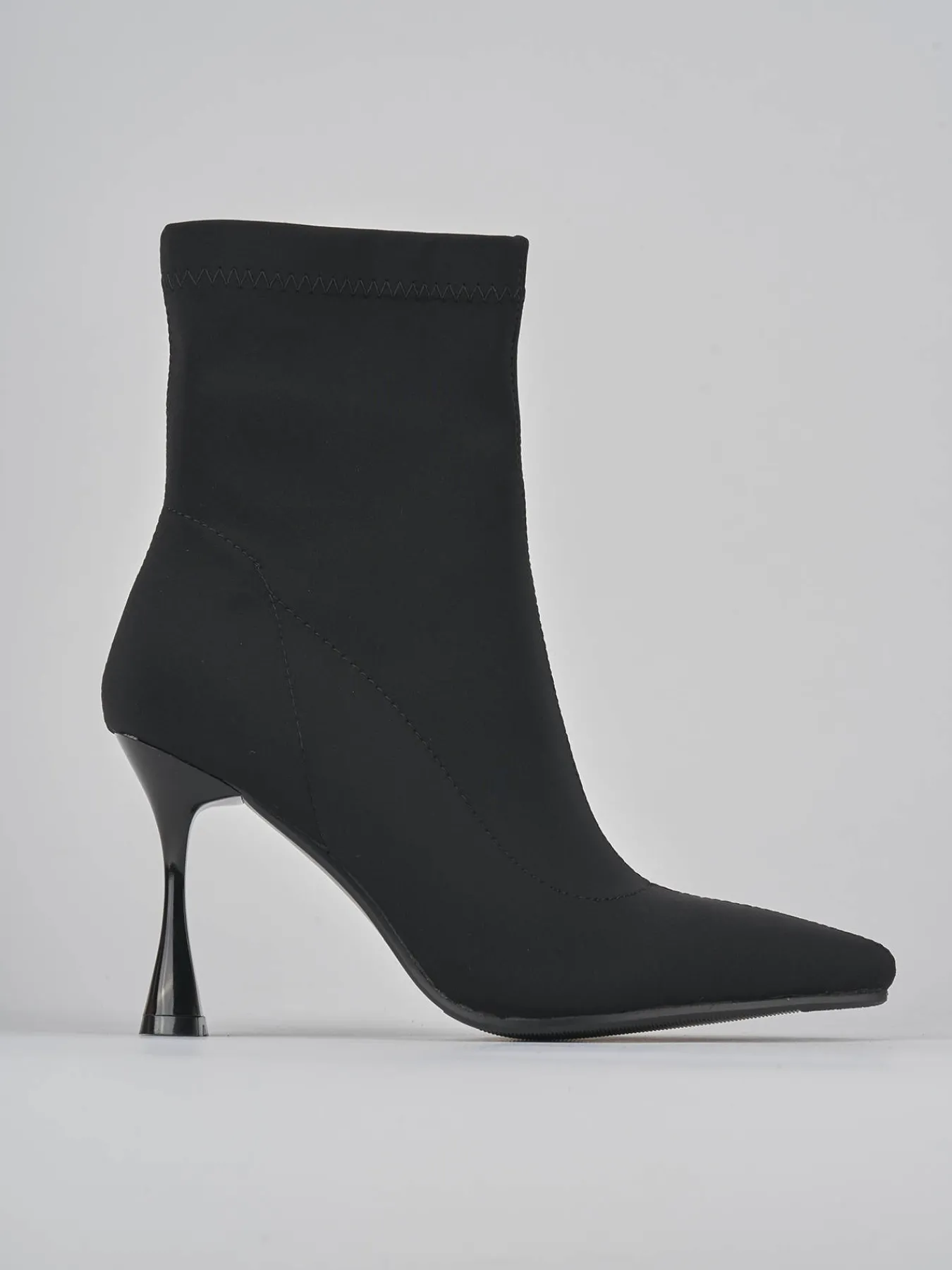 Stivaletti tacco 7cm tessuto Donna Stivaletti Tacco Alto