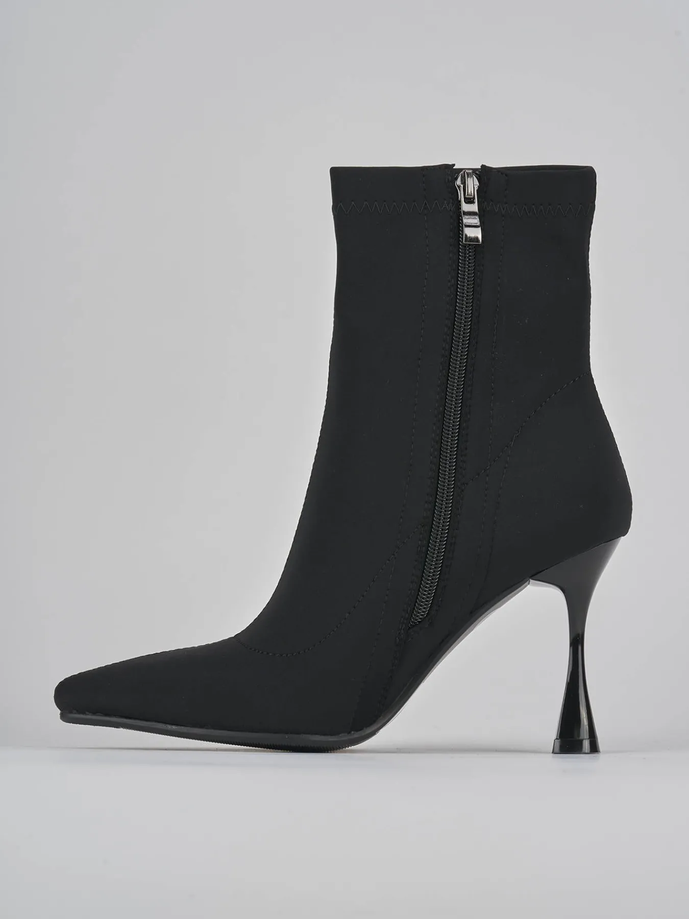 Stivaletti tacco 7cm tessuto Donna Stivaletti Tacco Alto