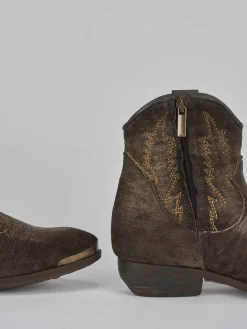 Sale Stivaletti tacco 2cm velluto testa Donna Stivaletti Tacco Basso