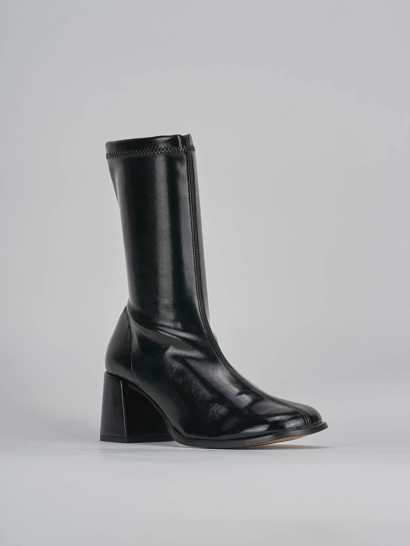 Stivaletti tacco 7cm vernice Donna Stivaletti Tacco Alto