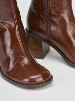 Discount Stivaletti tacco 8cm vernice testa Donna Stivaletti Tacco Alto