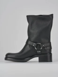 New Stivaletto biker tacco 2 cm pelle Donna Stivaletti Tacco Basso