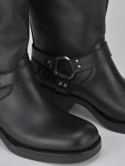 New Stivaletto biker tacco 2 cm pelle Donna Stivaletti Tacco Basso