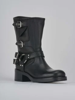 Sale Stivaletto biker tacco 4 cm pelle Donna Stivaletti Tacco Basso