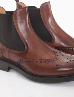 Clearance Stivaletto con tacco 3cm cuoio Uomo Stivaletti