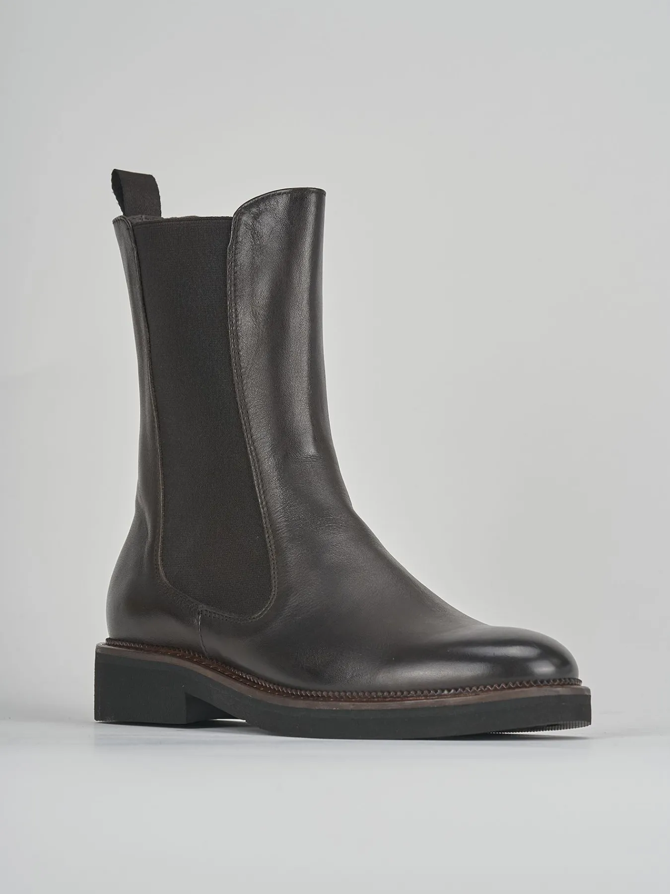 Stivaletto tacco 2 cm testa pelle Donna Stivaletti Tacco Basso