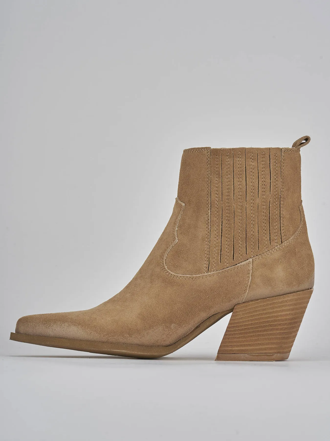 Stivaletto texano tacco 7 cm camoscio Donna Texani|Stivaletti Tacco Alto