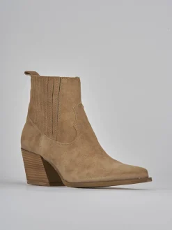 Stivaletto texano tacco 7 cm camoscio Donna Texani|Stivaletti Tacco Alto