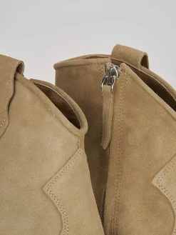 Clearance Stivaletto texano tacco 7 cm camoscio Donna Texani