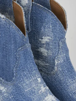 Clearance Stivaletto texano tacco 5 cm tessuto Donna Texani