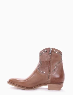 Online stivaletto texano tacco 3 cm tortora Donna Texani