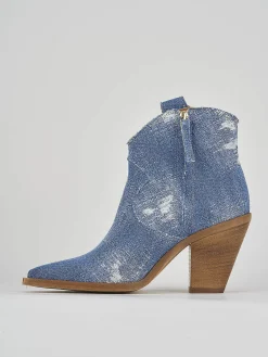 New Stivaletto texano tacco 7 cm tessuto Donna Texani