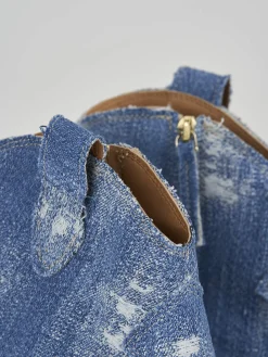 New Stivaletto texano tacco 7 cm tessuto Donna Texani