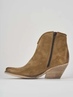 Online Stivaletto texano tacco 6 cm camoscio Donna Texani