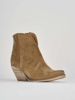 Online Stivaletto texano tacco 6 cm camoscio Donna Texani