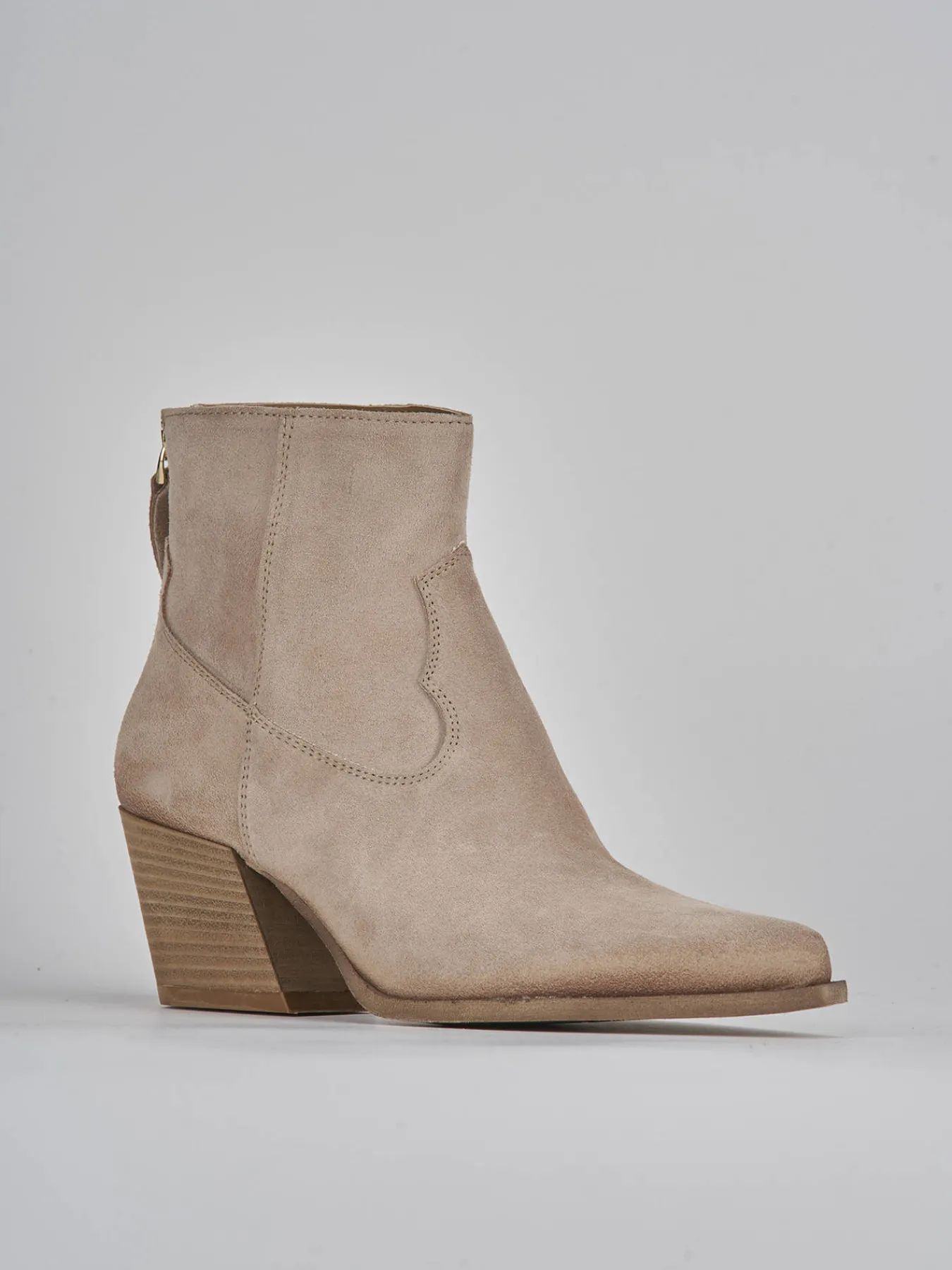 Stivaletto texano tacco 6 cm camoscio Donna Texani|Stivaletti Tacco Alto