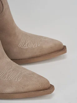 Sale Stivaletto texano tacco 7 cm camoscio Donna Texani