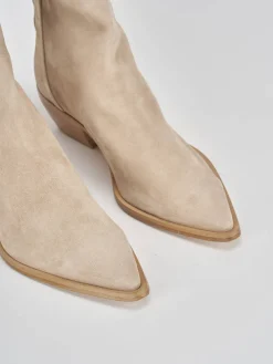 Clearance Stivaletto texano tacco 3 cm camoscio Donna Texani|Stivaletti Tacco Basso