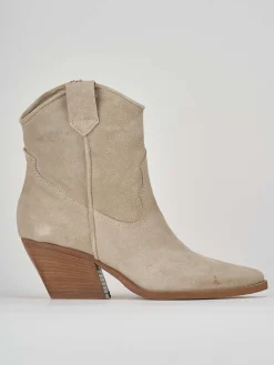 Online Stivaletto texano tacco 7cm camoscio Donna Texani