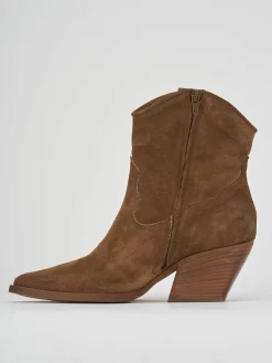 Stivaletto texano tacco 7cm camoscio Donna Texani